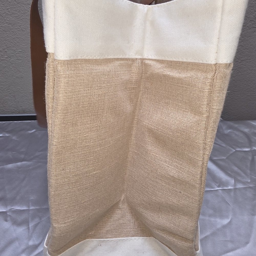 Farmer's Market Canvas Tote Bag - Tan, Cream, Brown - Picture 6 of 9